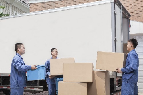 Local moving van outside a Harlington property with access considerations
